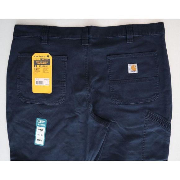 Carhartt BN2291 Men Sz 40x30 Navy Blue Rugged Flex Relaxed Fit Canvas Work Pants - Picture 7 of 7